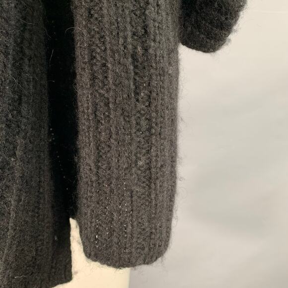 JARBO Size 0 Black Alpaca Blend Knit Shawl Collar Open Front Shrug Cardigan - Picture 5 of 7